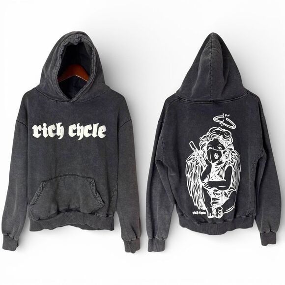 American Vintage Other - NWOT Rich Cycle Vintage Black Grey Hoodie Mens Medium
